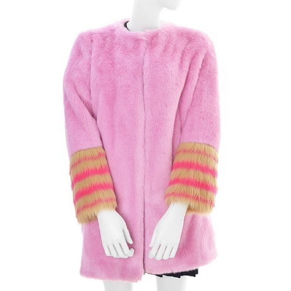 SJYP pink faux fur coat - Picture 1 of 4